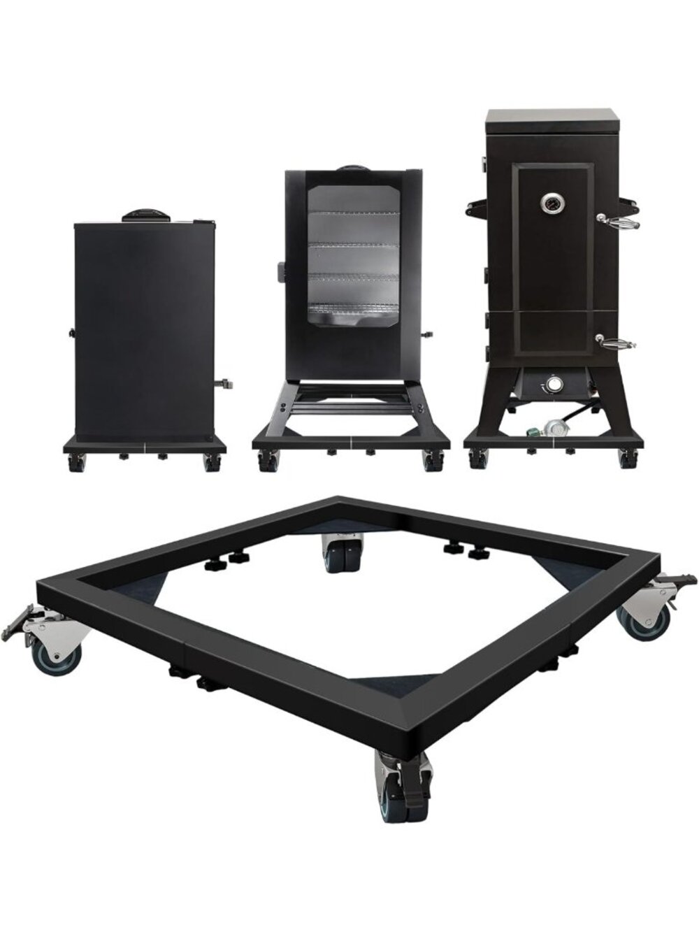 Heavy Duty Universal Smoker Stand - Mobile Base for Electric Smokers, 1000 lb